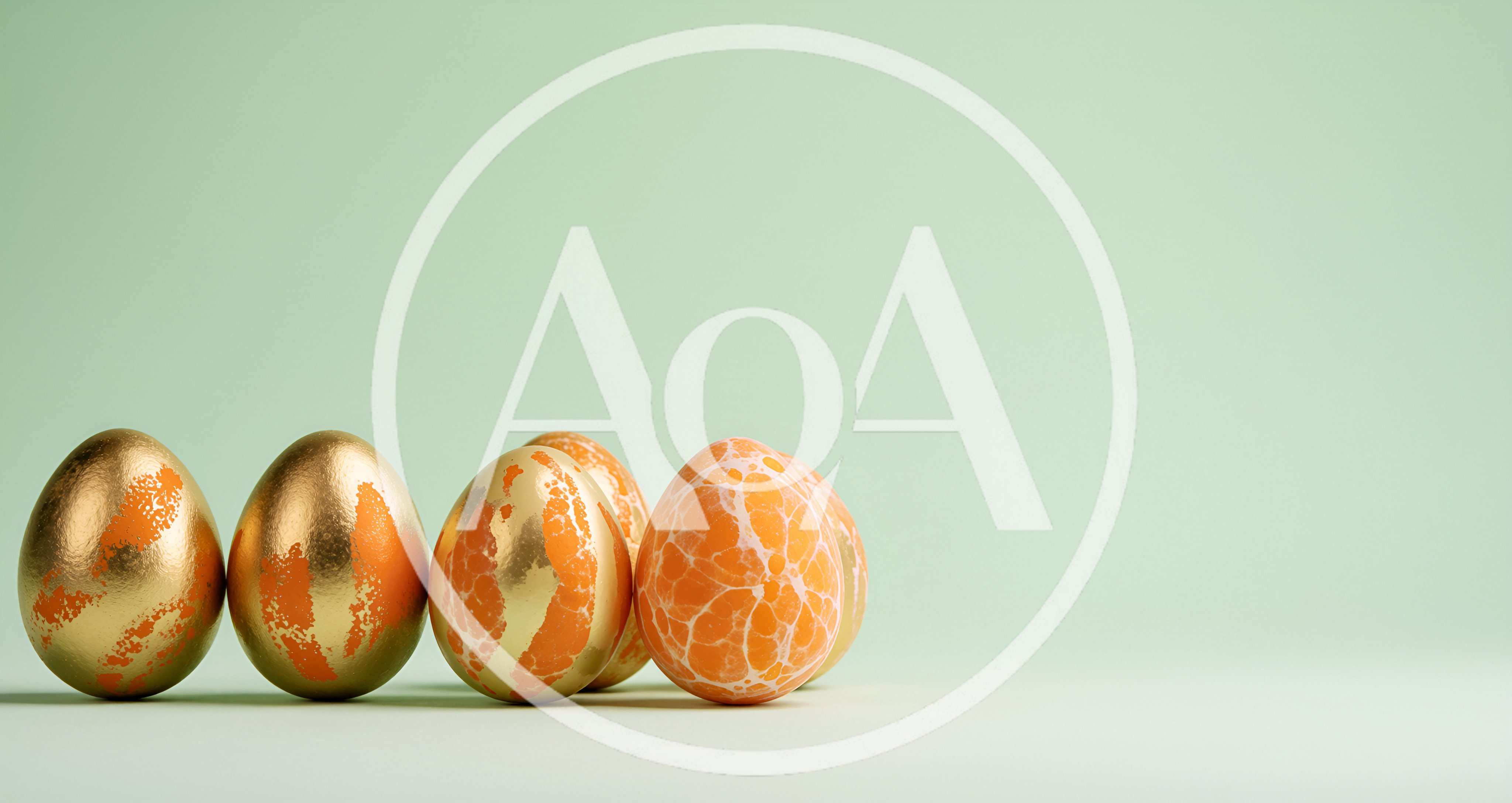 Decorative Golden and Orange Easter Eggs