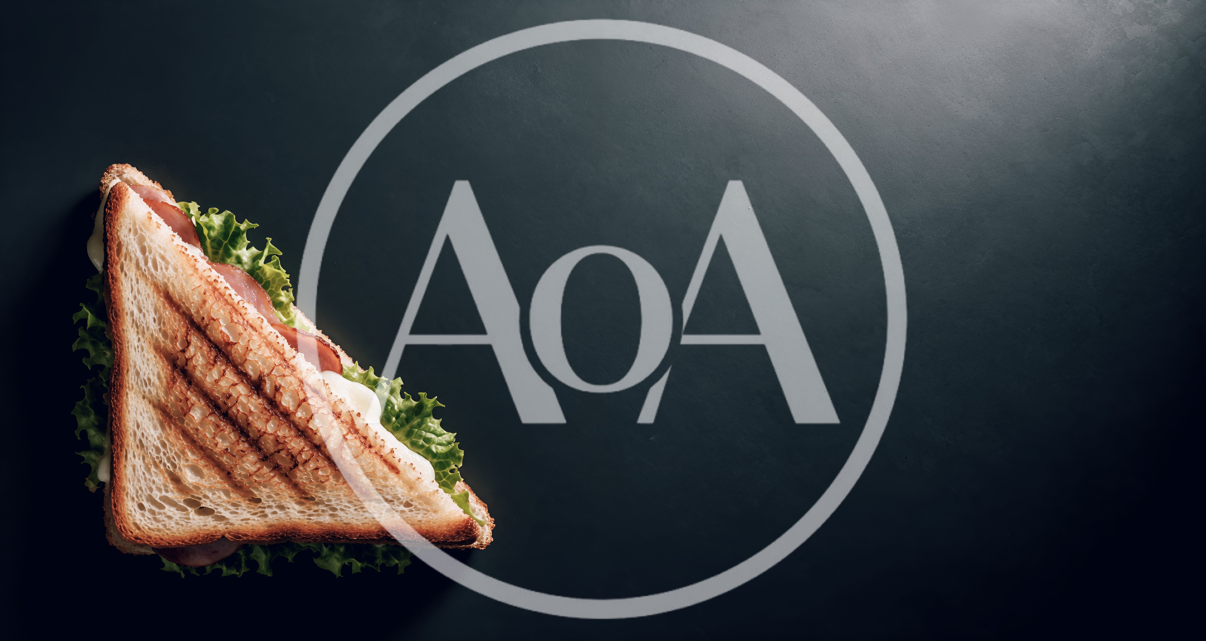Grilled Ham and Cheese Sandwich on Dark Background