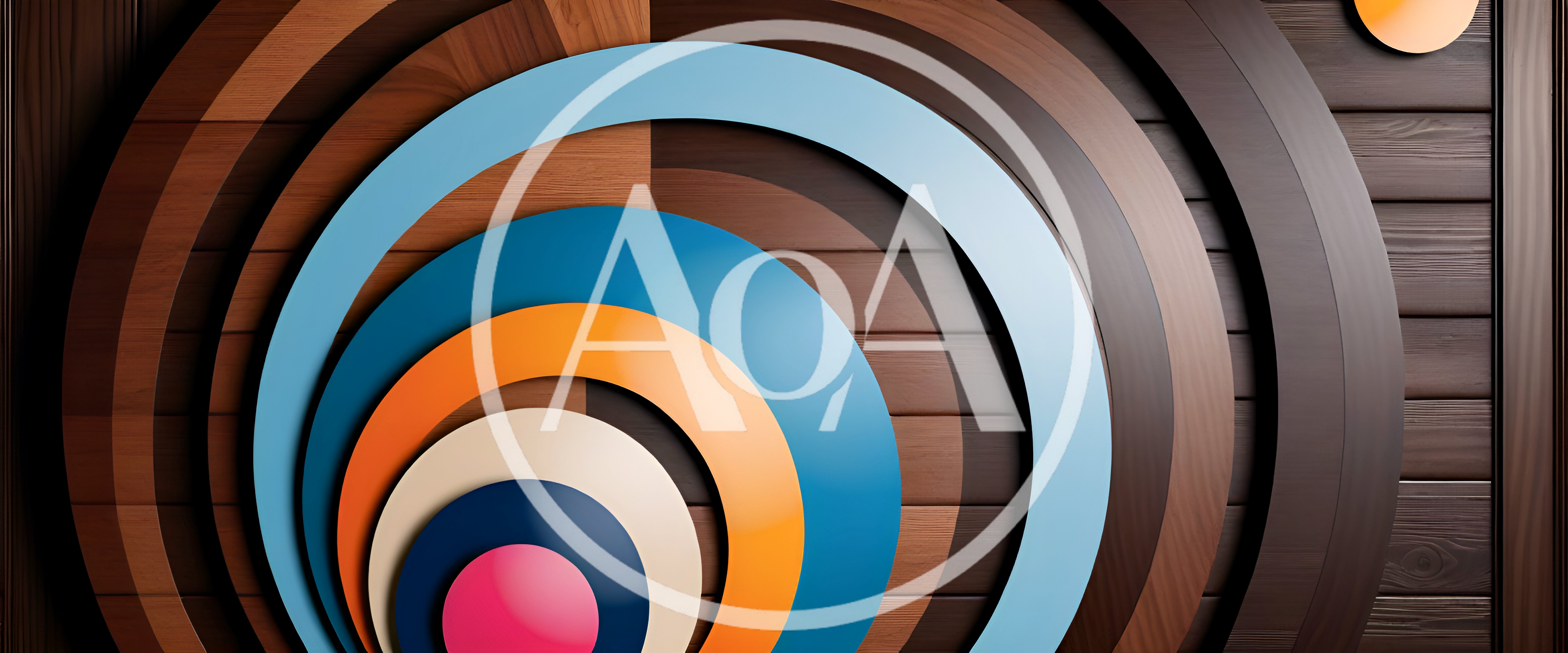 Abstract Concentric Circles On Wooden Background