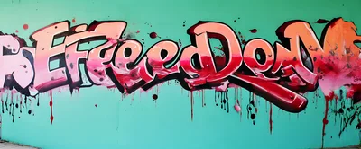 Graffiti Art Mural With The Word Freedom
