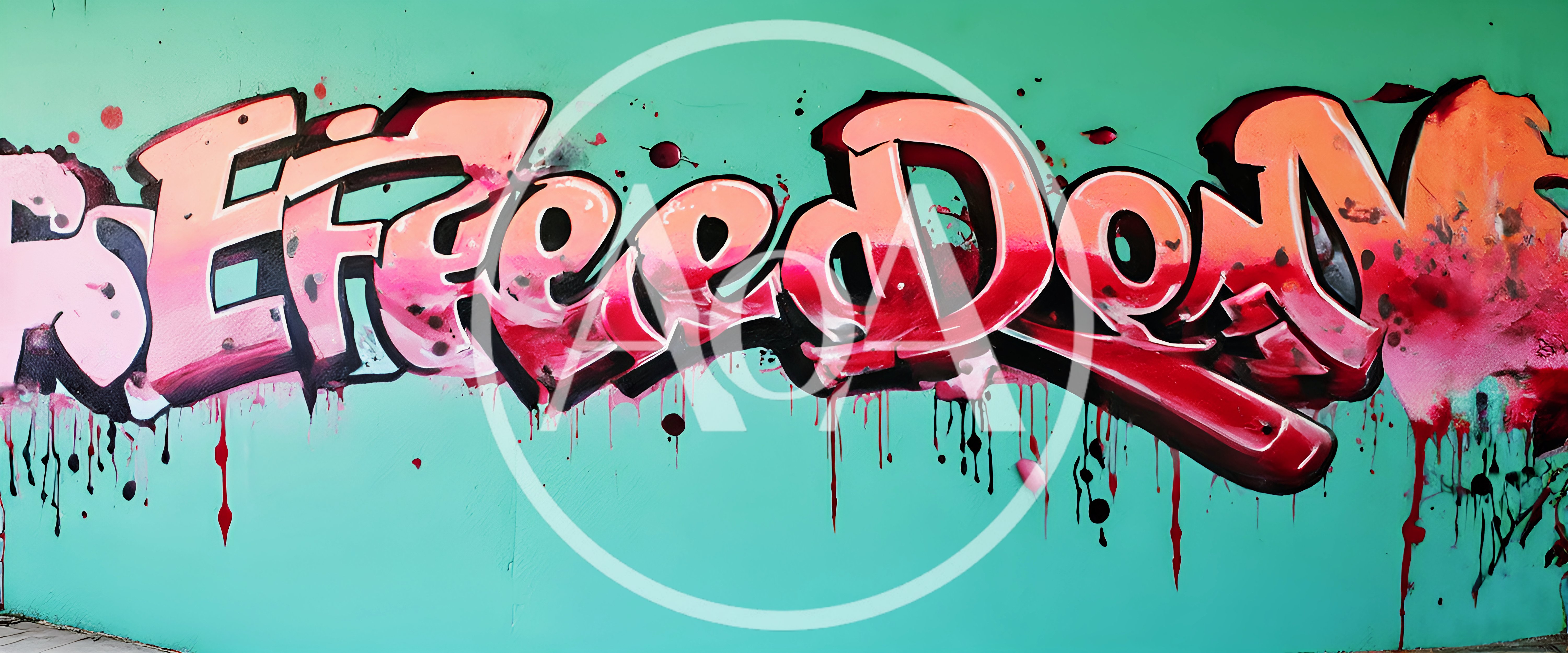 Graffiti Art Mural With The Word Freedom