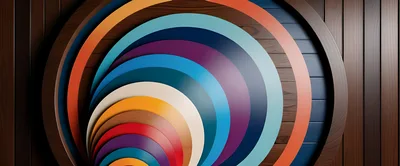 Abstract Concentric Circles With Colorful Gradient Layers