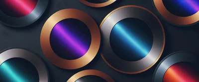 Abstract Metallic Circles With Vibrant Gradient Lighting