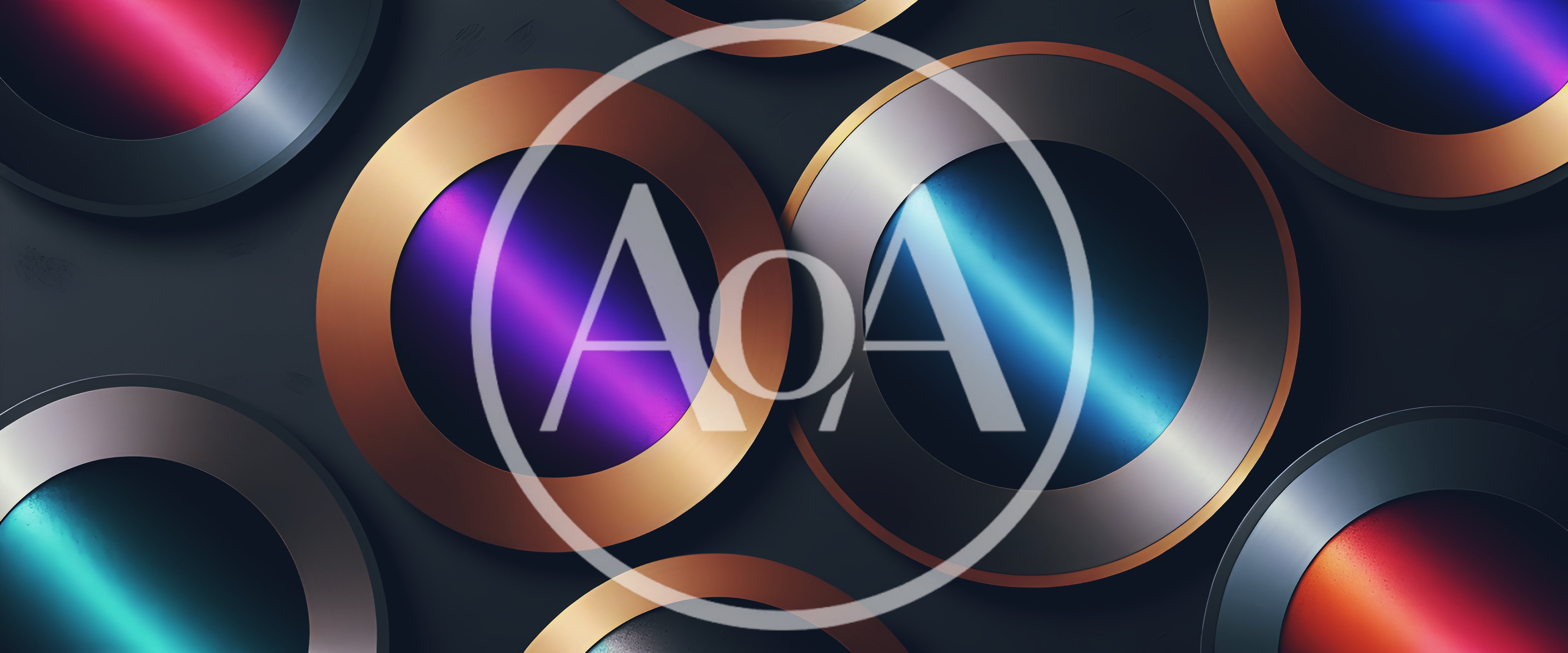 Abstract Metallic Circles With Vibrant Gradient Lighting