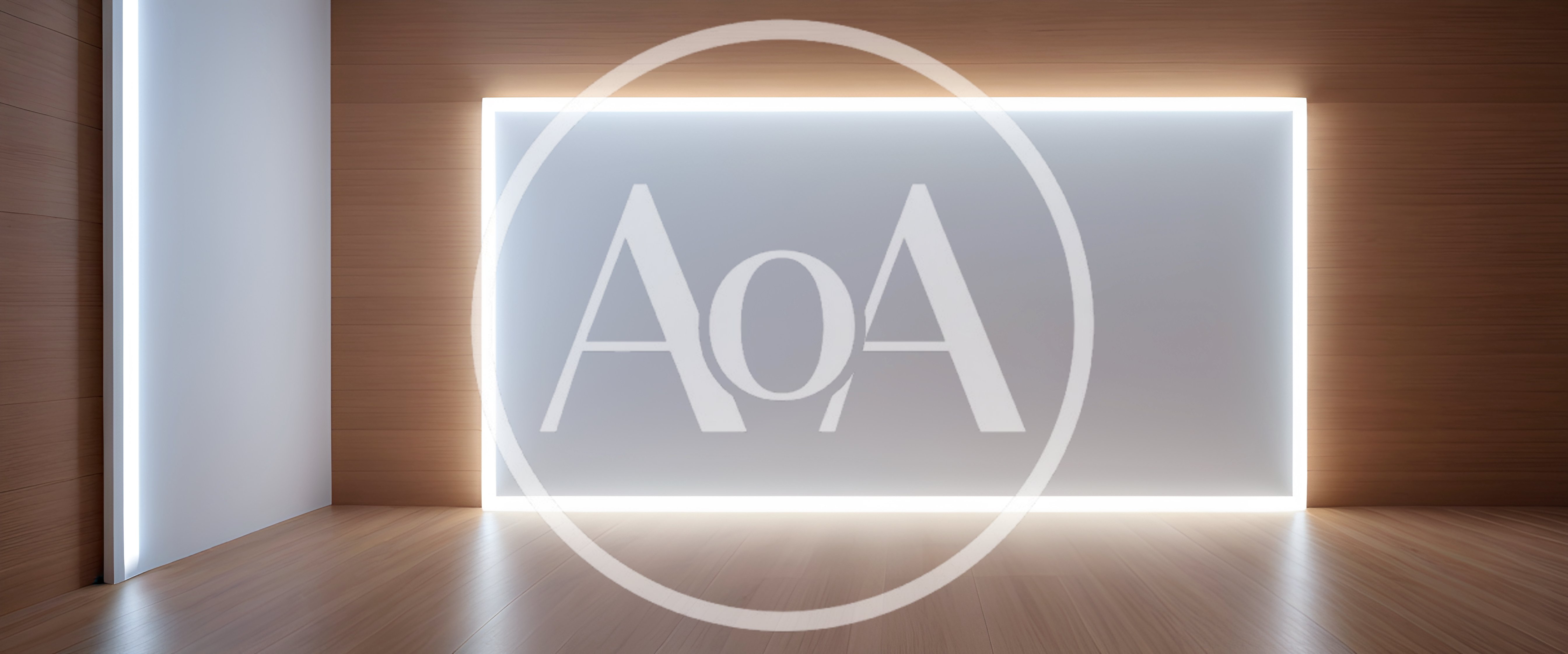 Modern Minimalist Room With Glowing Rectangular Wall Light