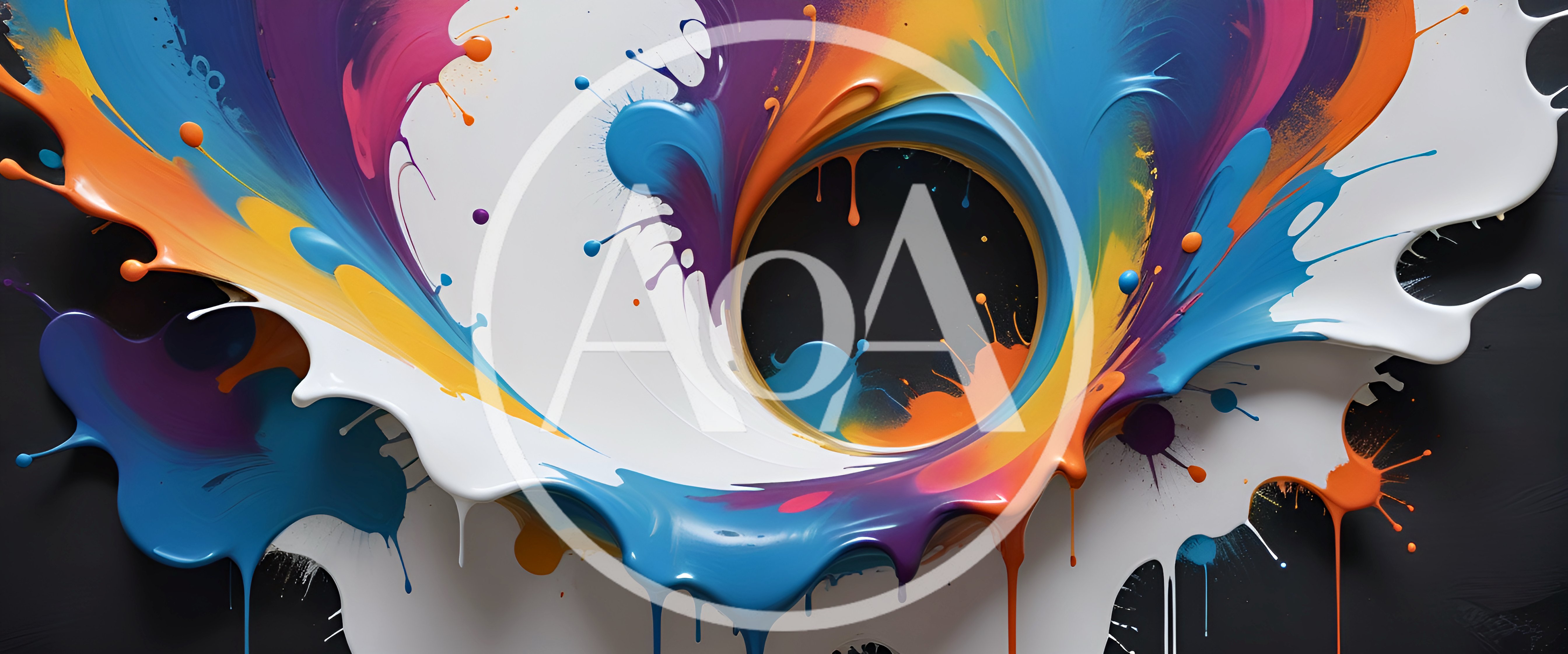 Abstract Colorful Paint Splash Swirl