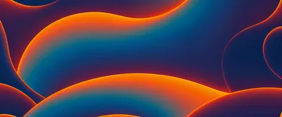 Abstract Fluid Waves With Glowing Orange And Blue Gradients