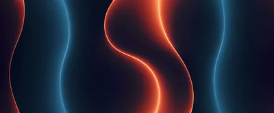 Abstract Glowing Neon Waves In Red And Blue