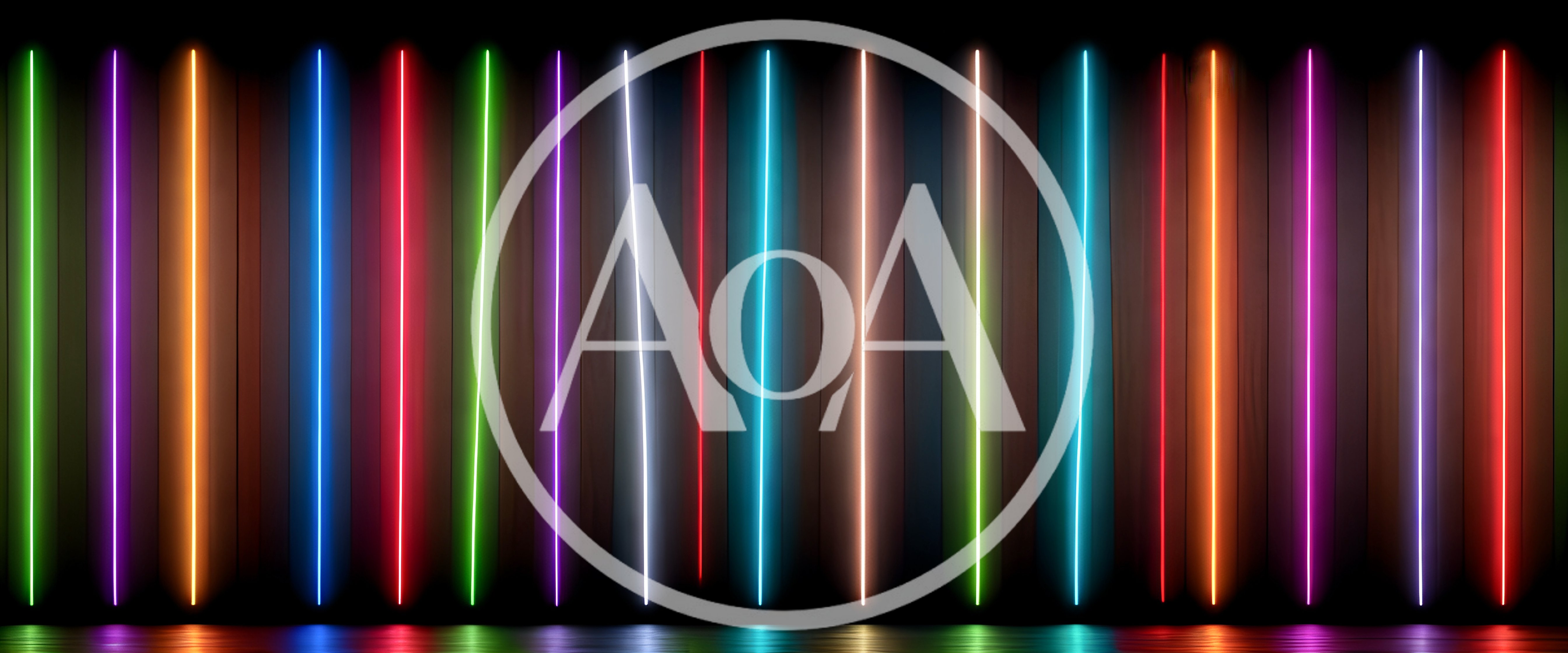 Abstract Background With Vertical Neon Light Tubes