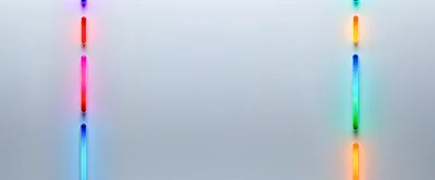 Vertical Neon Light Bars On A Minimalist Background