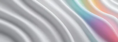 Abstract White Fabric Waves With Soft Rainbow Gradient