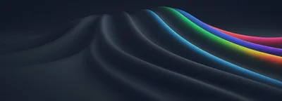 Abstract Dark Fabric Waves With Vibrant Rainbow Lighting