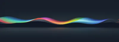 Abstract Colorful Wavy Ribbon On Dark Background