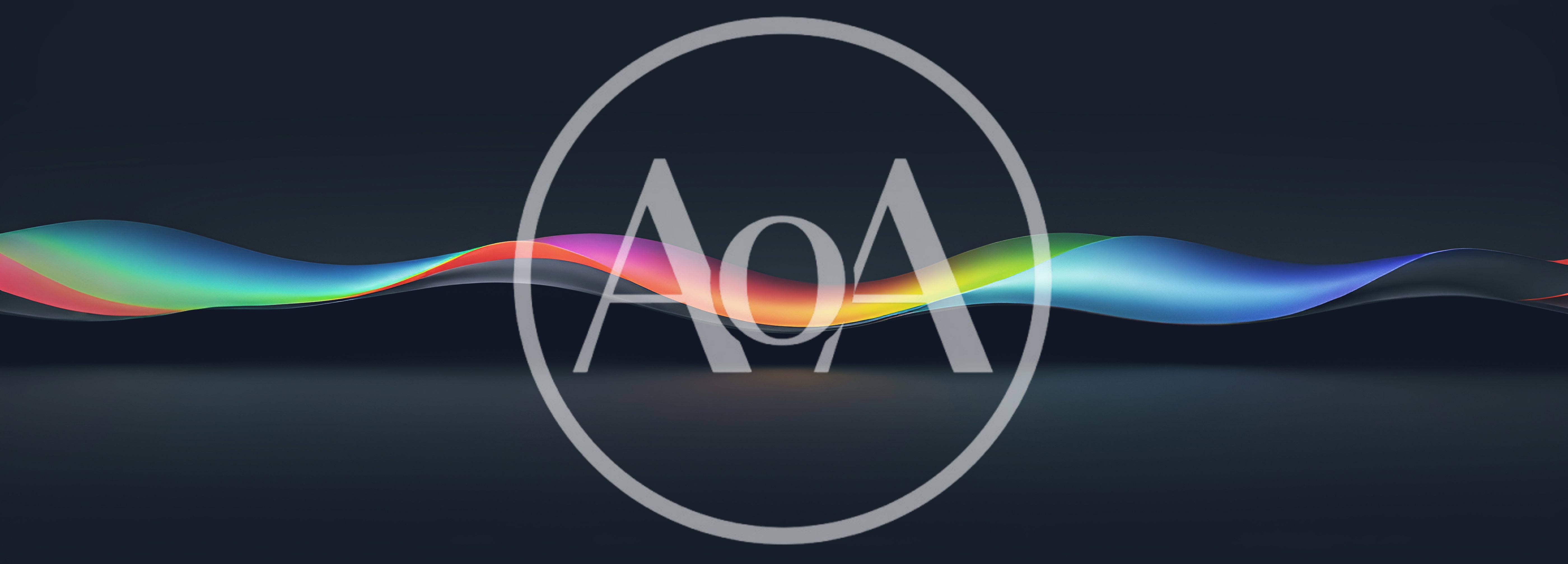 Abstract Colorful Wavy Ribbon On Dark Background