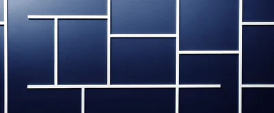 Modern Abstract Blue Wall With White Geometric Trim