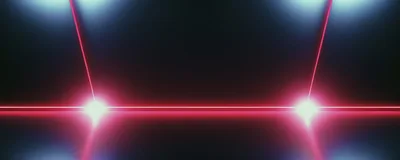 Abstract Neon Red Laser Lines On Dark Background