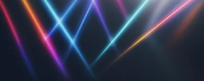 Abstract Neon Light Beams On Dark Background