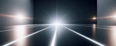 Abstract Futuristic Corridor With Glowing Light Lines