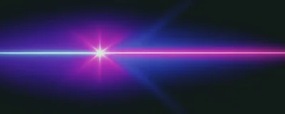 Abstract Neon Laser Beam With Lens Flare