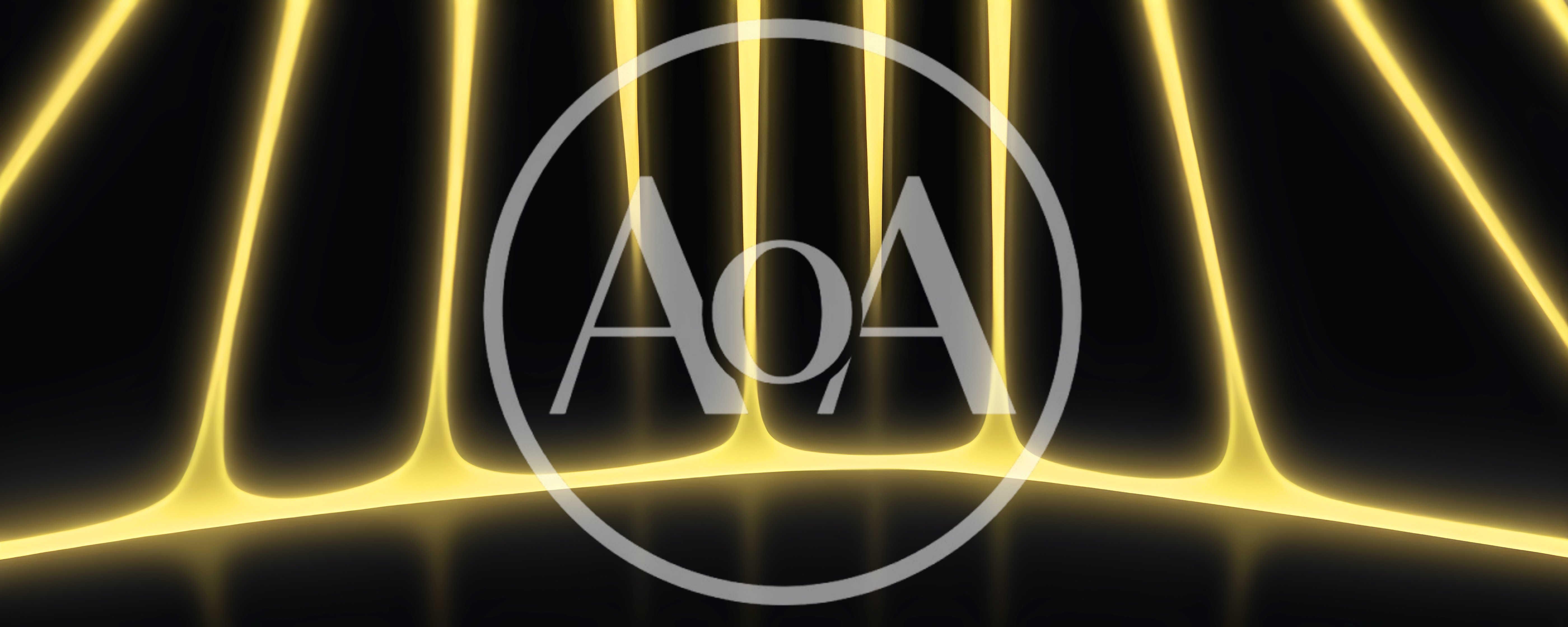 Abstract Glowing Yellow Light Pillars On Dark Background