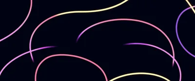 Abstract Glowing Neon Curves On Dark Background