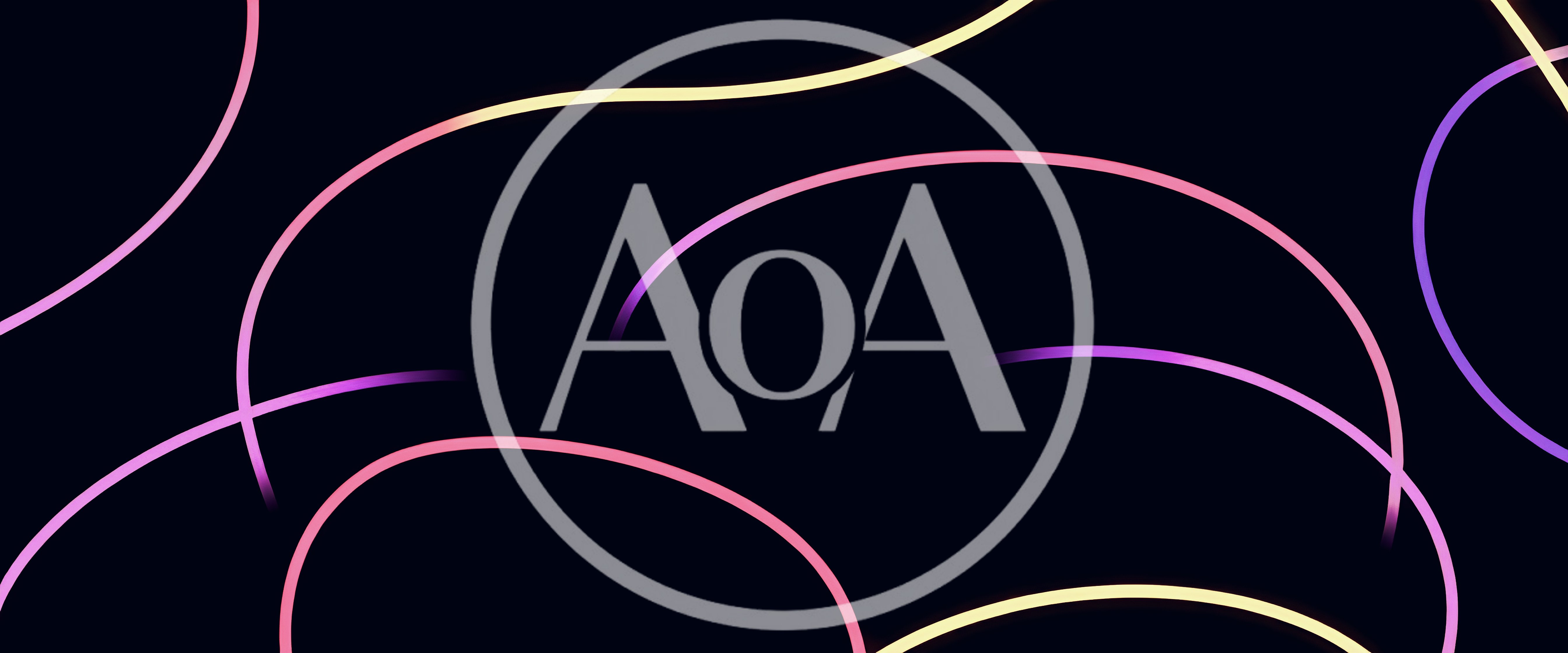Abstract Glowing Neon Curves On Dark Background