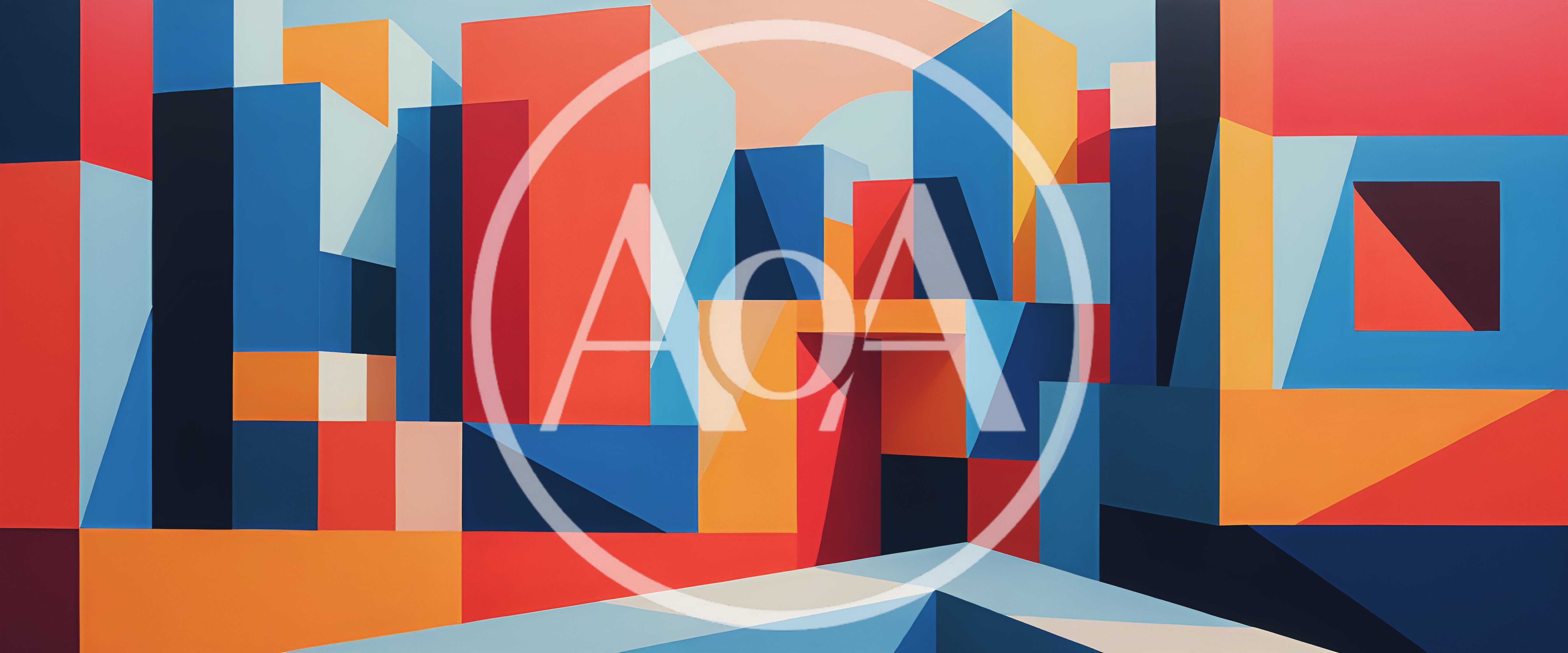 Abstract Geometric Cityscape With Vibrant Color Blocks