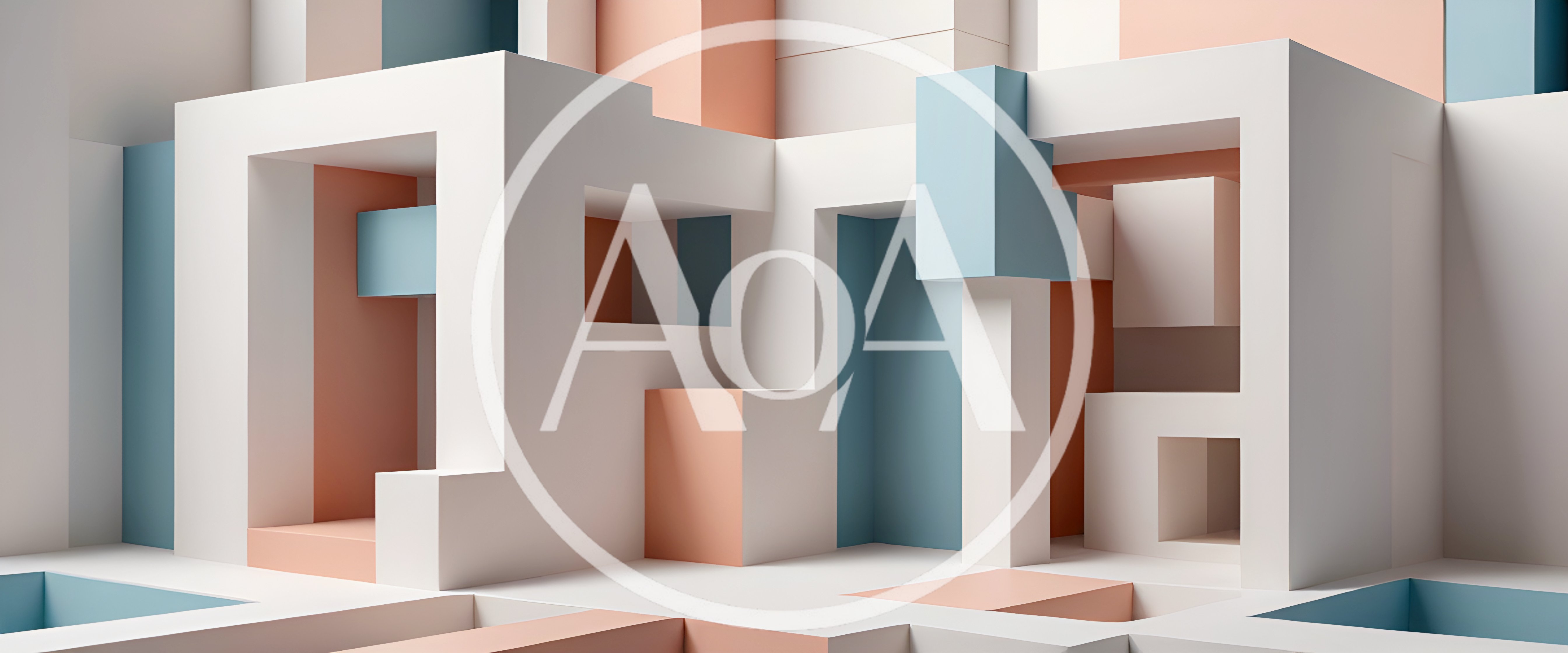 Abstract Geometric Architectural Structure With Pastel Colors