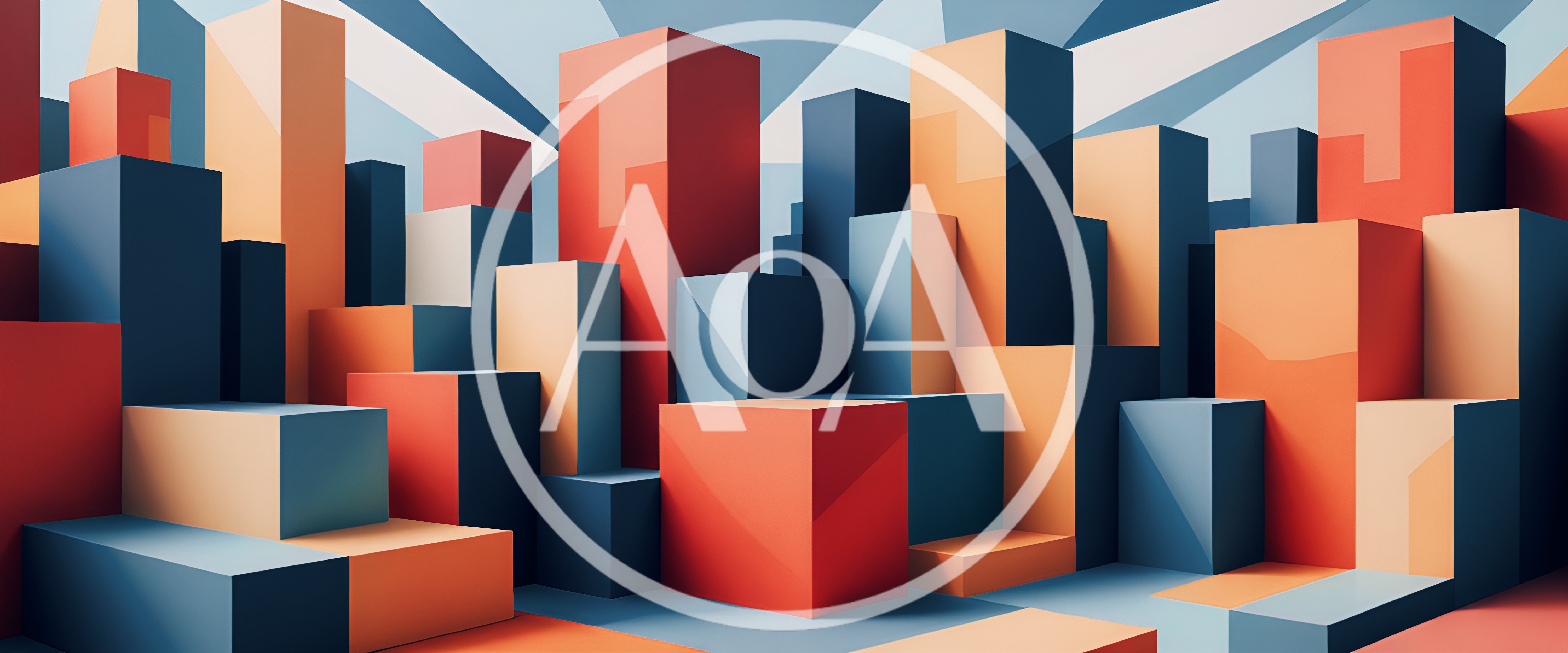 Abstract Geometric Cityscape With Colorful 3D Blocks