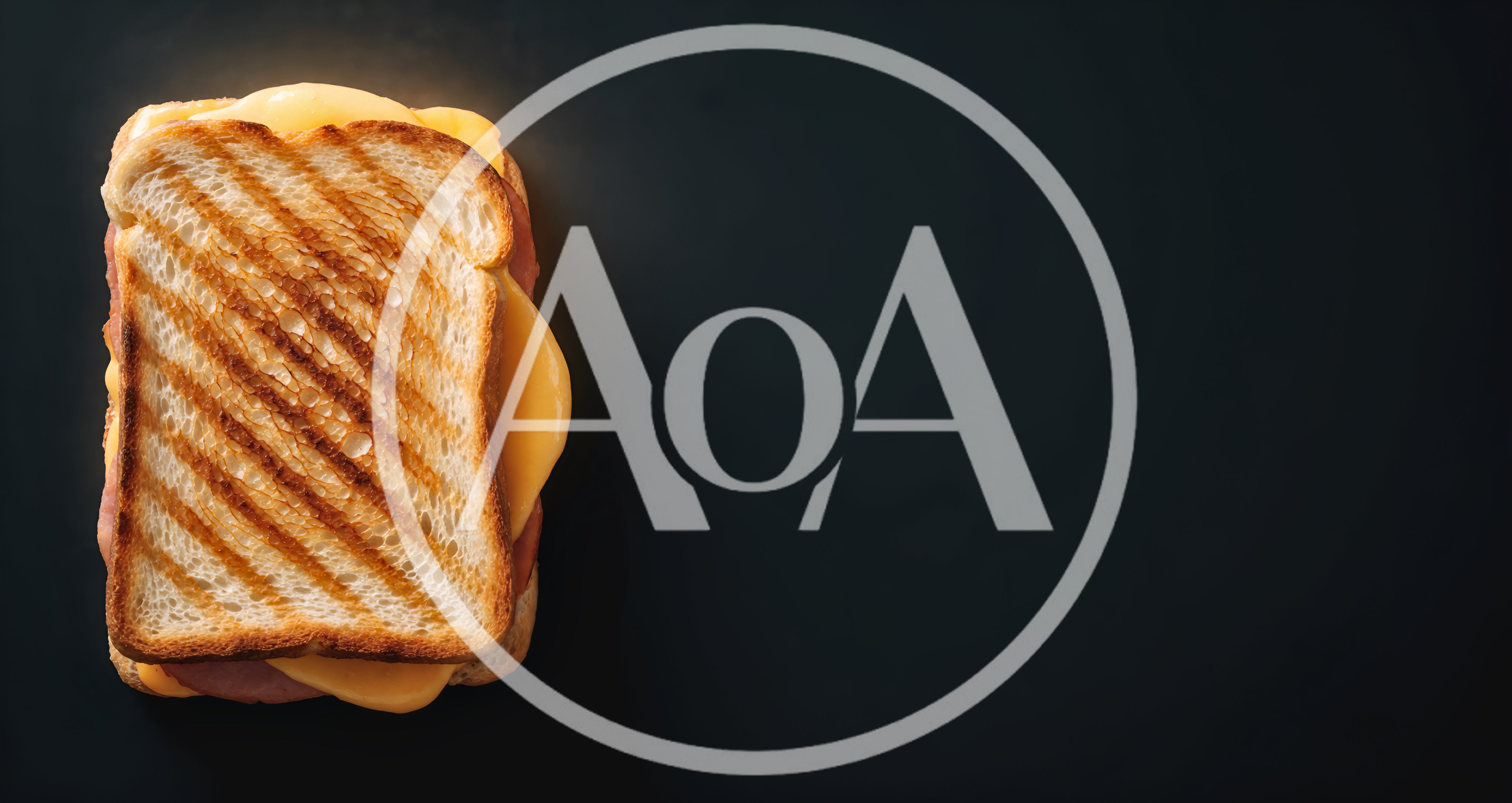 Grilled Ham and Cheese Sandwich on Dark Background