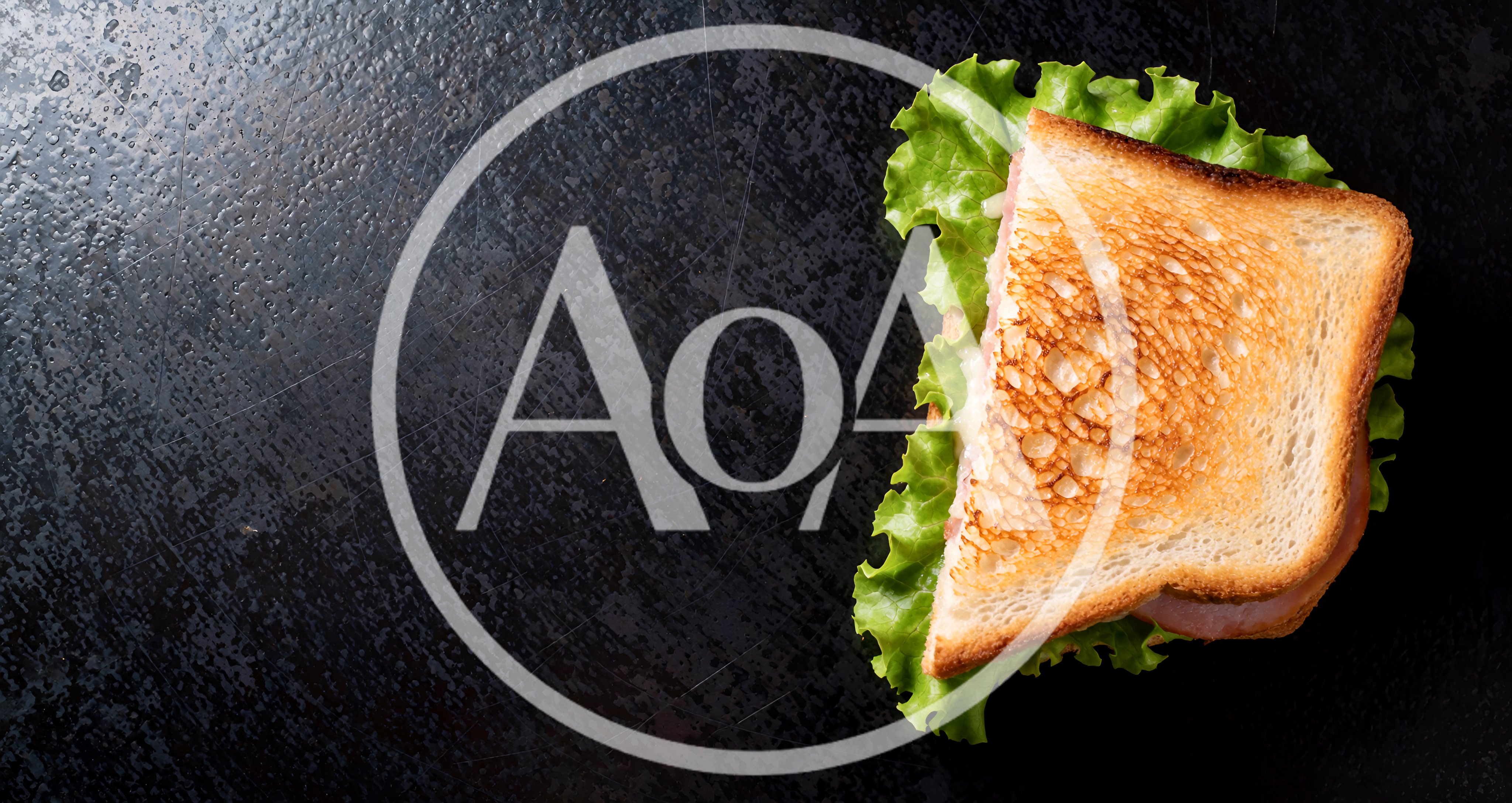 Toasted Ham and Cheese Sandwich on Dark Background