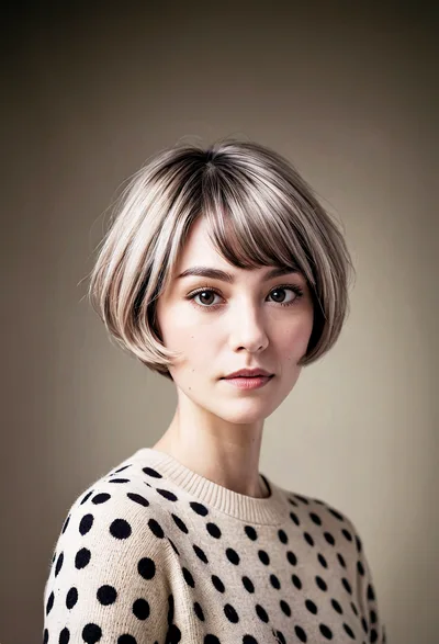 Portrait Of A Young Woman With Short Hair