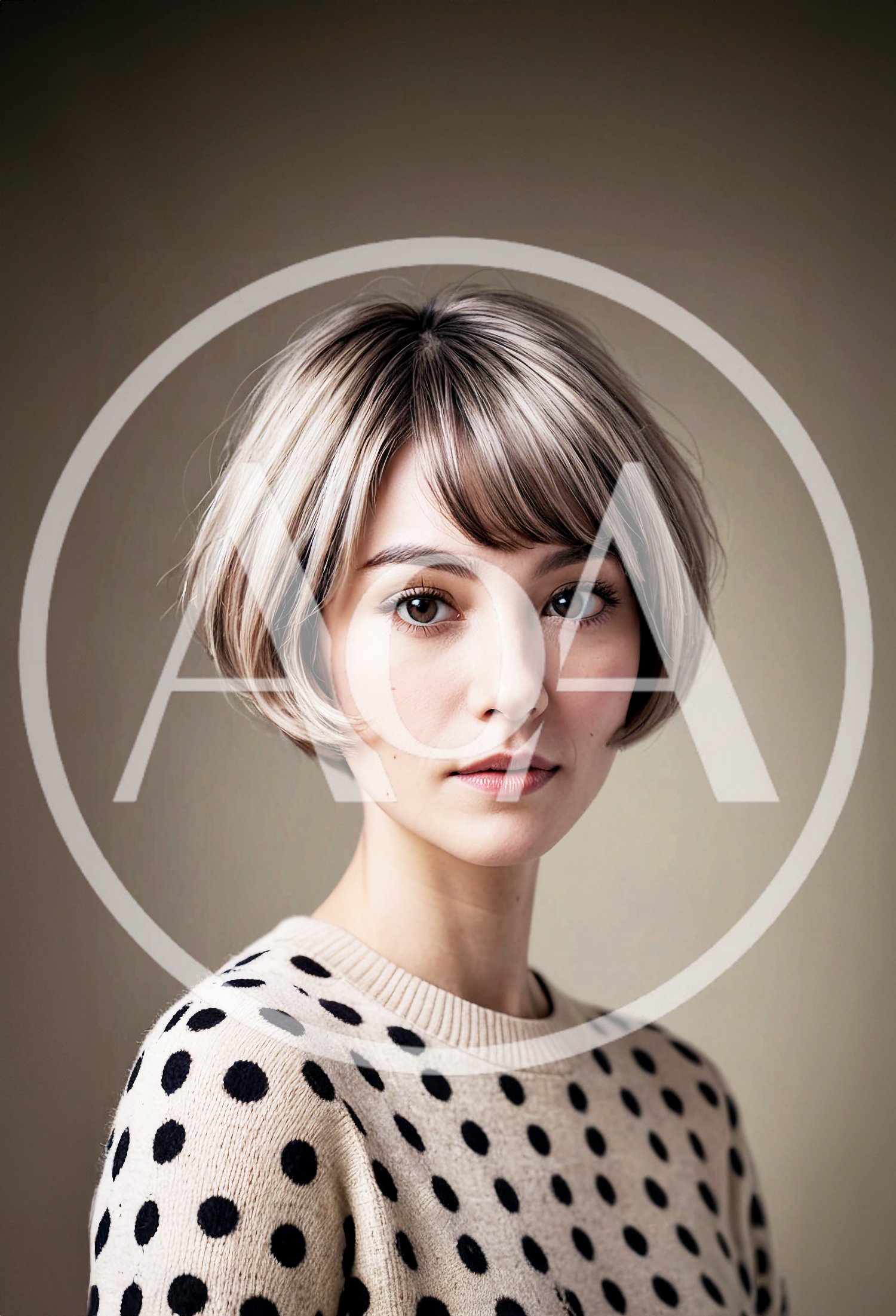 Portrait Of A Young Woman With Short Hair