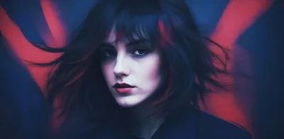 Portrait Of A Young Woman With Red Highlights