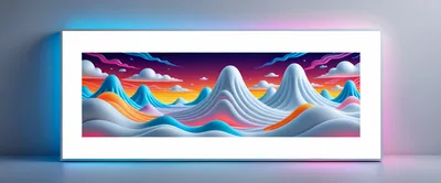 Abstract Surreal Landscape With Smooth Rolling Hills