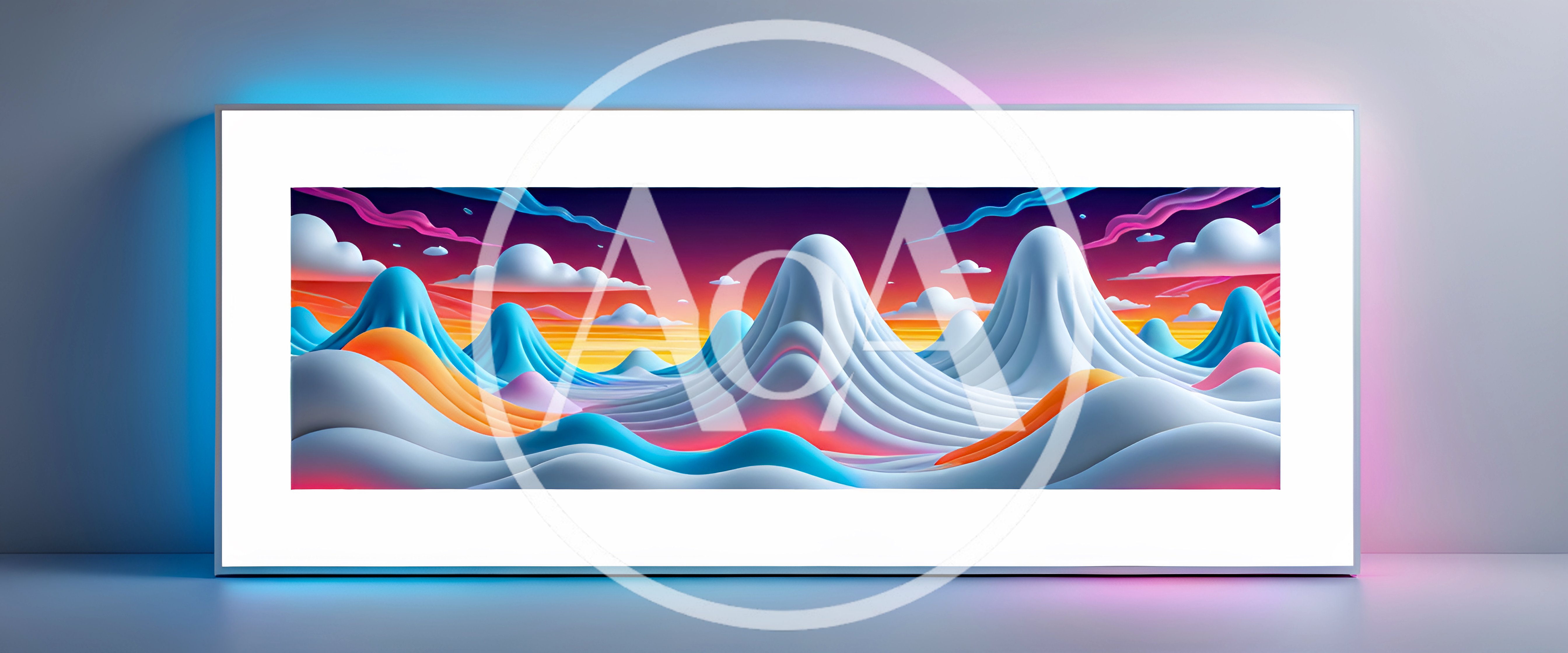 Abstract Surreal Landscape With Smooth Rolling Hills
