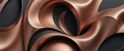 Abstract Copper Metallic Fluid Curves Background