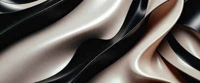 Abstract Flowing Waves Of Black And Beige Silk