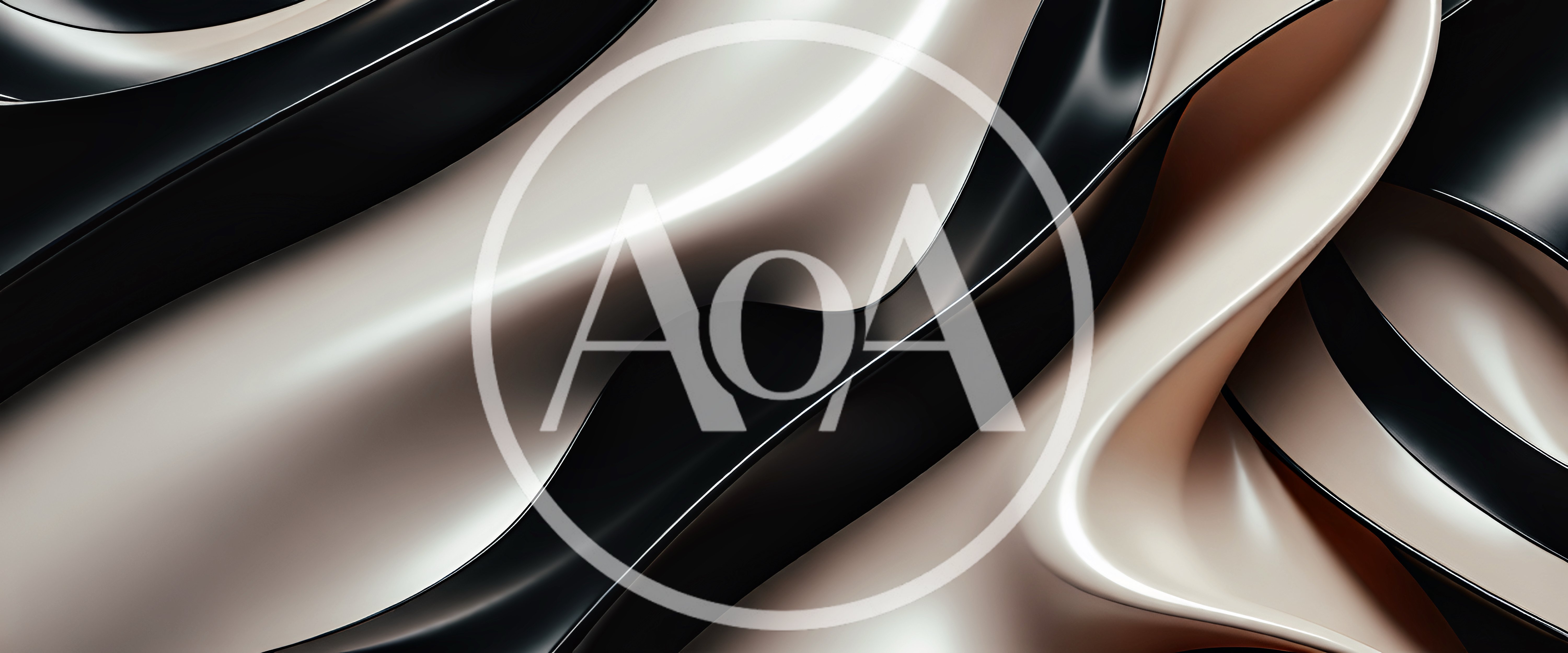 Abstract Flowing Waves Of Black And Beige Silk