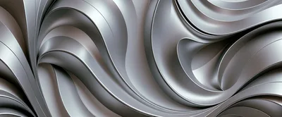 Abstract Metallic Silver Waves Background