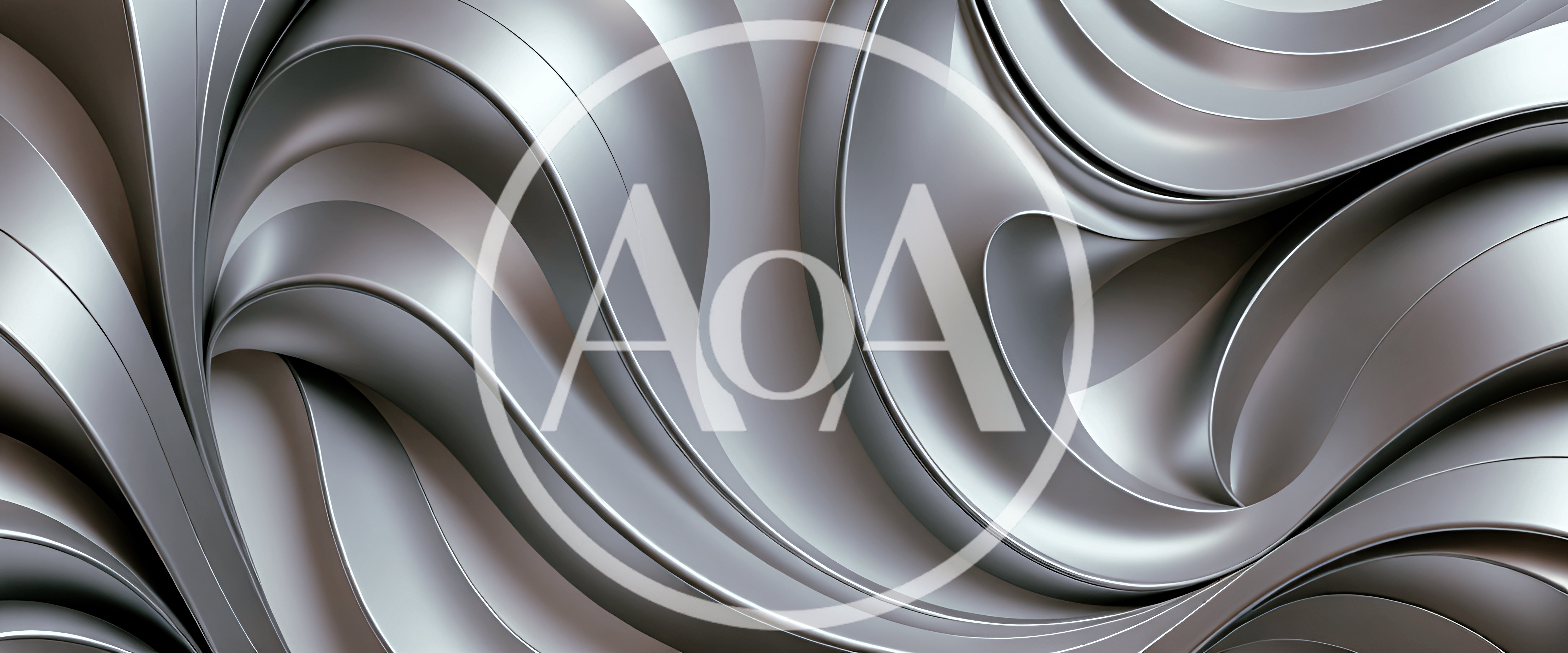 Abstract Metallic Silver Waves Background