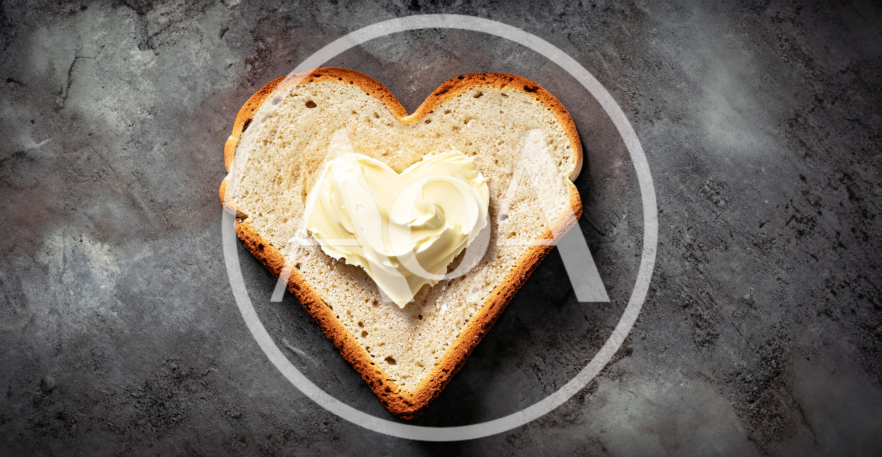 Heart Shaped Bread Slice With Butter Spread