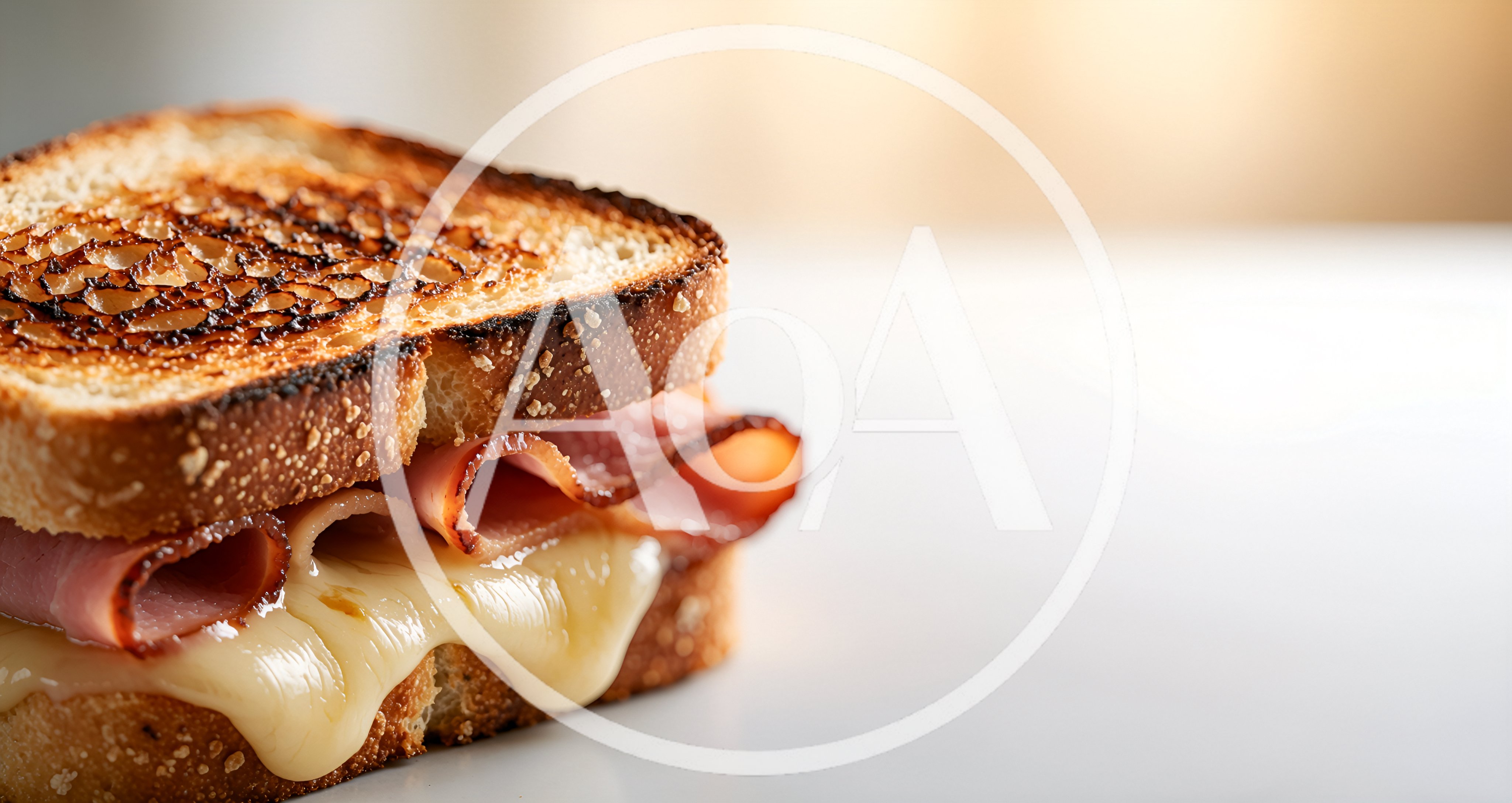 Toasted Ham and Melted Cheese Sandwich