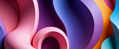 Abstract 3D Background With Flowing Colorful Curves