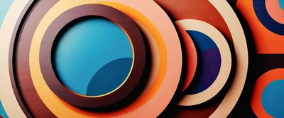 Abstract Geometric Background With Concentric Colorful Circles