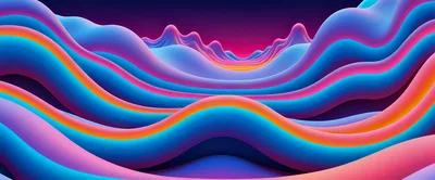 Abstract Fluid Waves With Vibrant Neon Gradient Colors