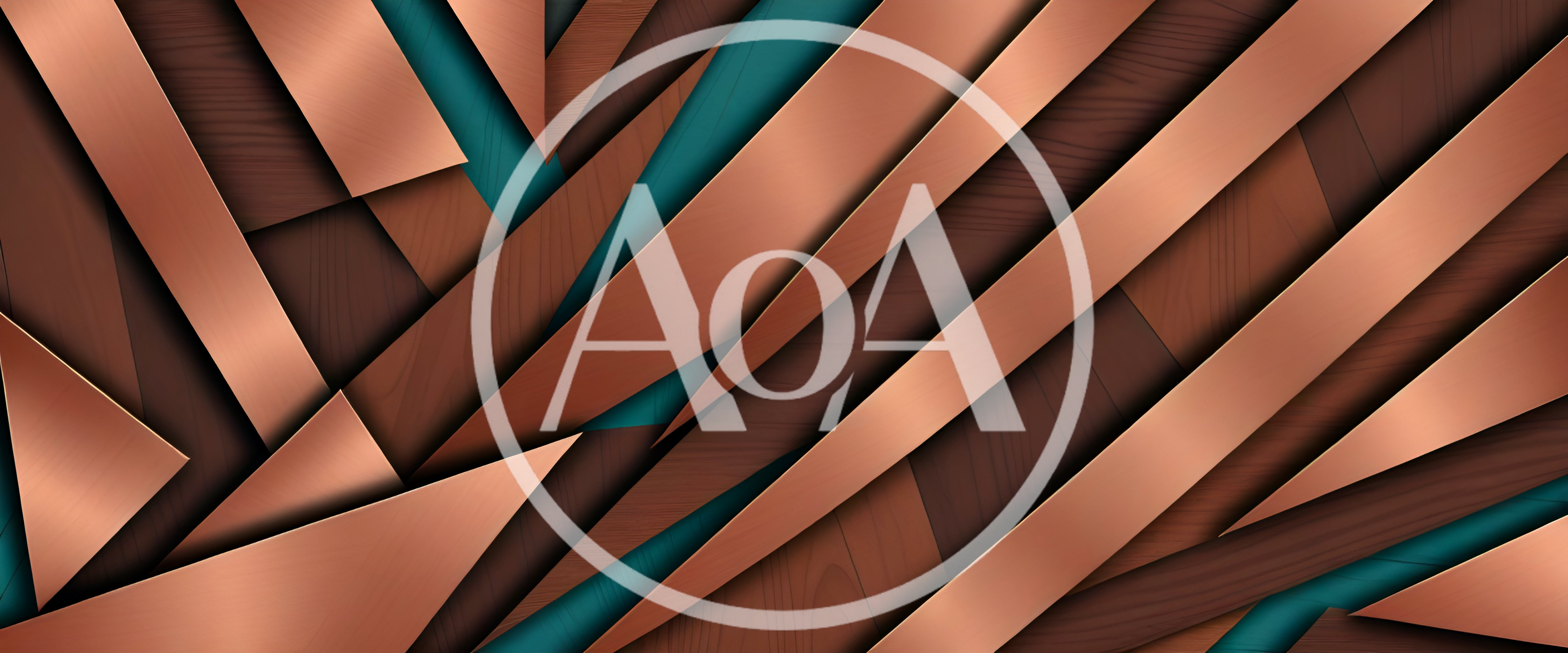 Abstract Geometric Background With Copper And Wood Textures