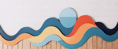Abstract Layered Wave Wall Art Decor