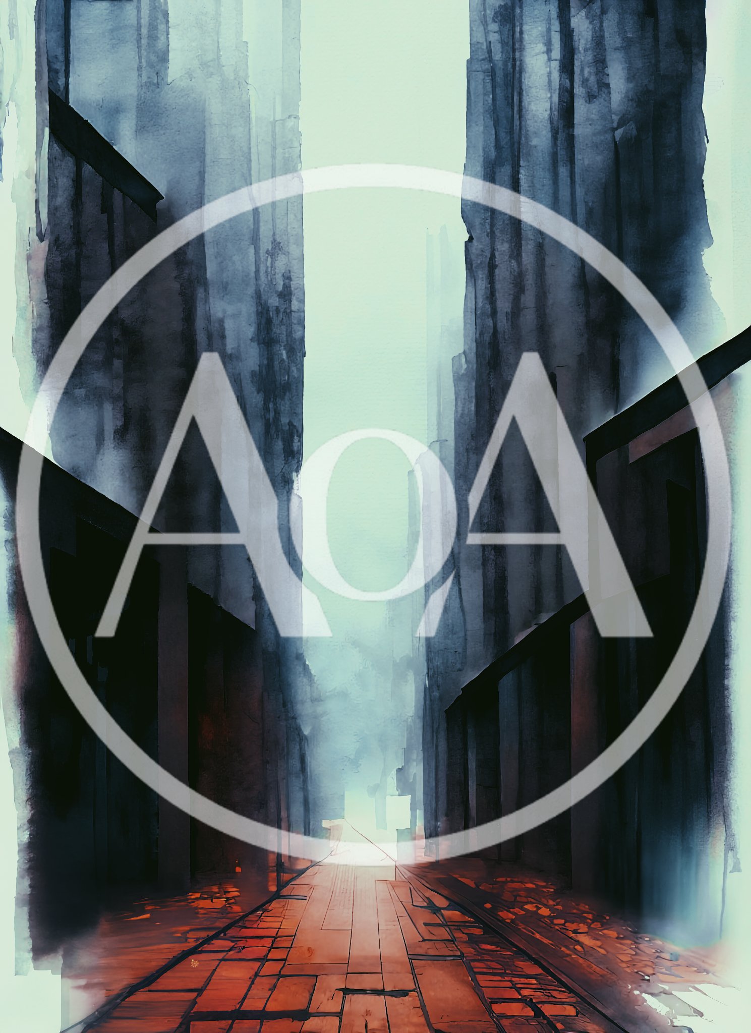 Abstract Watercolor Illustration Of A Narrow City Alleyway