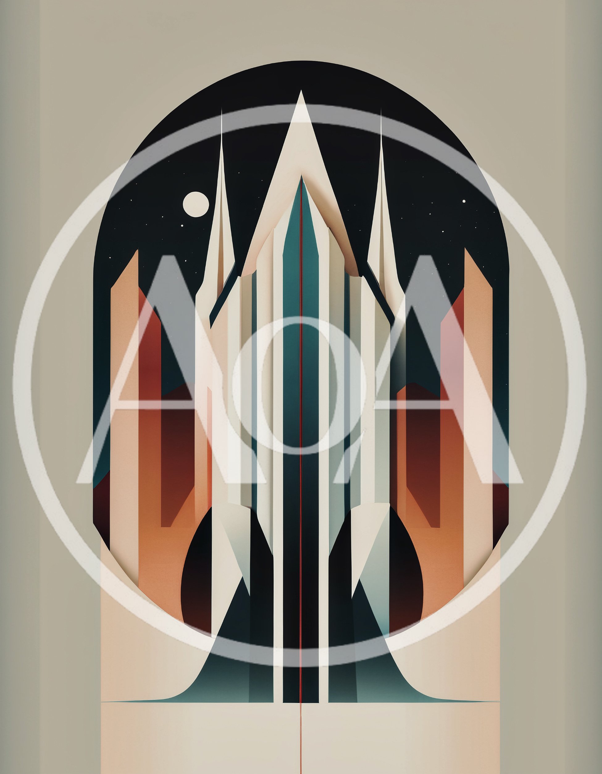 Abstract Geometric Art Deco Style Skyscraper Illustration